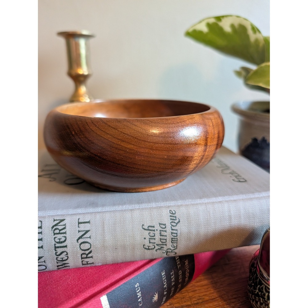 Vintage MCM Myrtlewood Wood Bowl Oregon Poem in Wood Duncan Crofters 5.5" Rustic